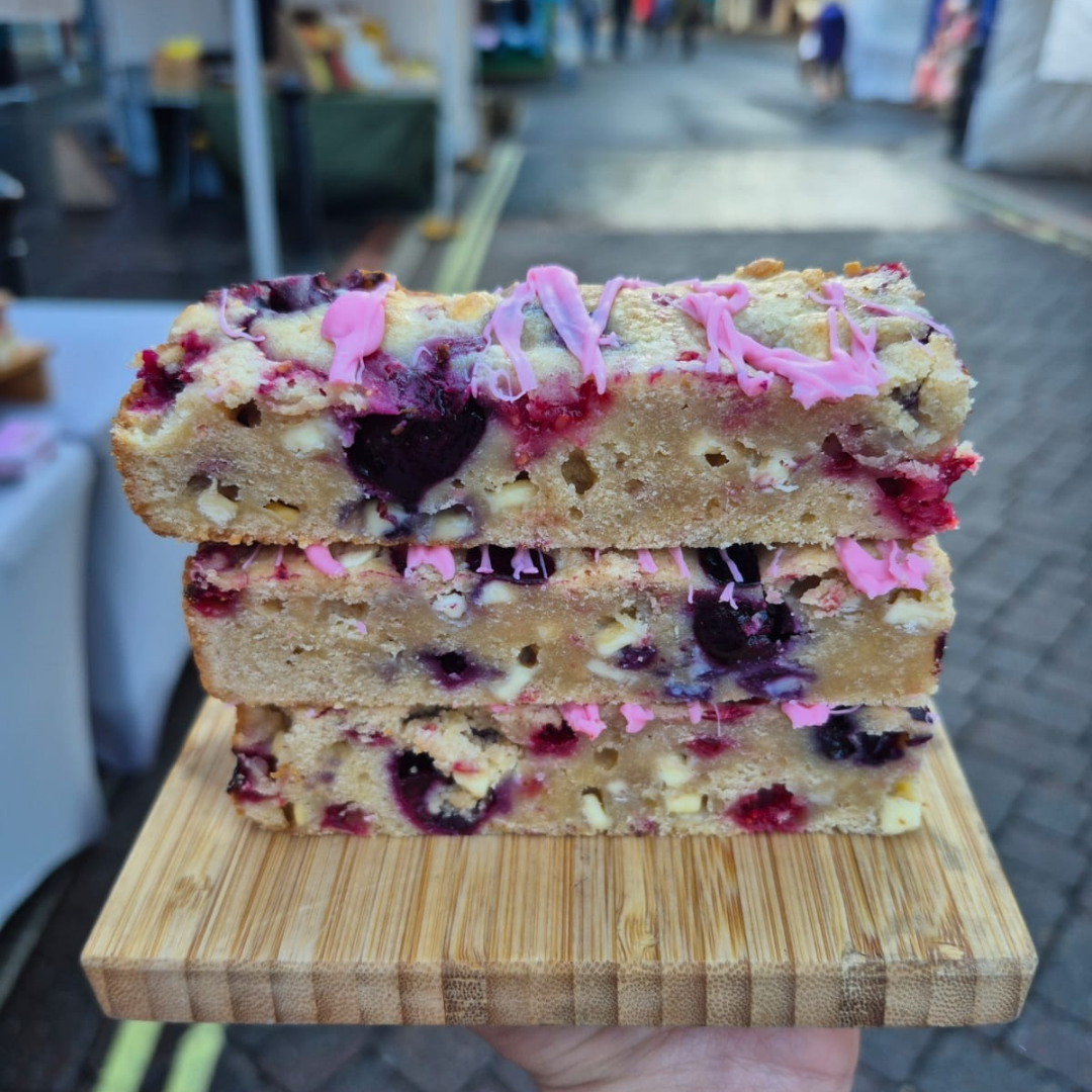 Raspberry & Blueberry Blondie
