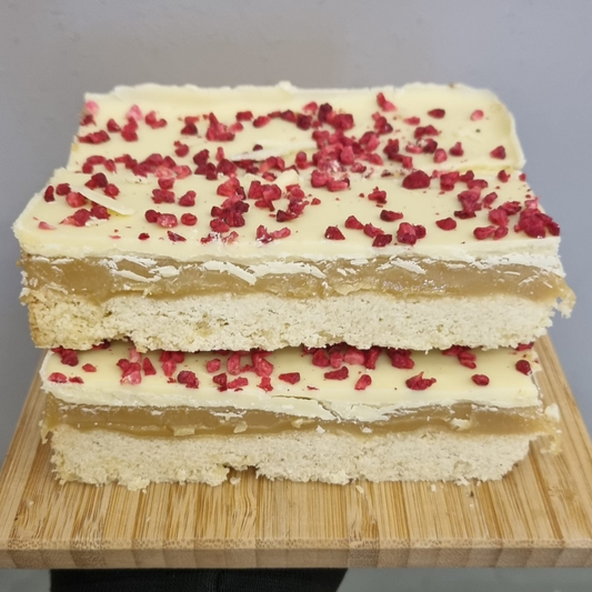 White Chocolate and Raspberry Millionaires
