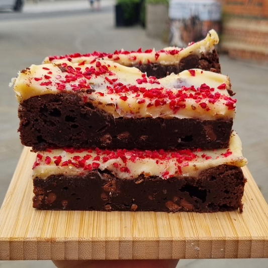 White Chocolate and Raspberry Brownie